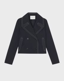 Lafayette 148 New York Double Breasted Topstitch Jacket at Neiman Marcus