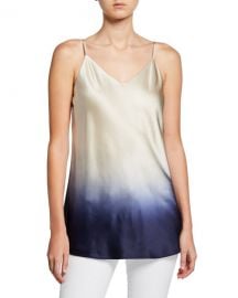 Lafayette 148 New York Eva Ombre V-Neck Silk Tank Top at Neiman Marcus