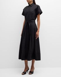 Lafayette 148 New York Eyelet-Embroidered Cotton Midi Shirtdress at Neiman Marcus