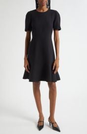 Lafayette 148 New York Flare Hem Wool & Silk Crepe Dress at Nordstrom