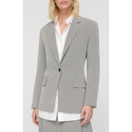 Lafayette 148 New York Fluid Houndstooth Jacquard Fitted Blazer at Nordstrom