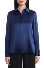 Lafayette 148 New York French Cuff Silk Button Up Blouse at Nordstrom