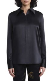 Lafayette 148 New York French Cuff Silk Button Up Blouse at Nordstrom