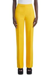 Lafayette 148 New York Gates Wool Silk Crepe Flared Pants at Nordstrom