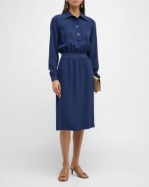 Lafayette 148 New York Gathered Waistband Dress at Neiman Marcus