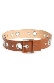 Lafayette 148 New York Grommet Leather Belt at Nordstrom