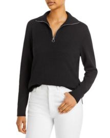 Lafayette 148 New York Half Zip Ribbed Back Sweater Bloomingdales at Bloomingdales