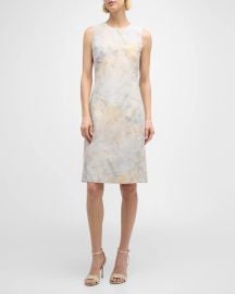 Lafayette 148 New York Harpson Sleeveless Fern Print Midi Dress at Neiman Marcus