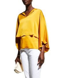 Lafayette 148 New York Kenna Layered Satin Blouse at Neiman Marcus