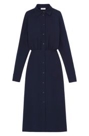 Lafayette 148 New York Long Sleeve Crepe Shirtdress at Nordstrom