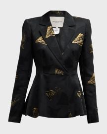 Lafayette 148 New York Metallic Jacquard Peplum Blazer at Neiman Marcus