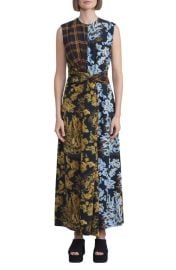 Lafayette 148 New York Mixed Print Twist Waist Sleeveless Midi Dress at Nordstrom