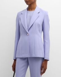 Lafayette 148 New York Multi-Seamed Single-Button Pick Stitch Blazer at Neiman Marcus