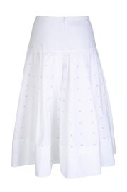 Lafayette 148 New York Organic Cotton Poplin Hand Cut Block Eyelet Skirt at Mitchells