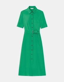 Lafayette 148 New York Organic Silk Georgette A-Line Belted Shirtdress Shop Premium Outlets at Shop Simon