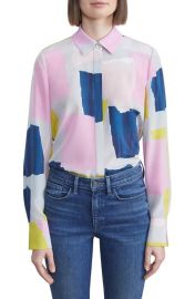 Lafayette 148 New York Papier Print Silk Crêpe de Chine Blouse at Nordstrom