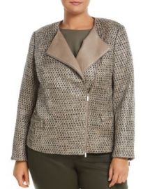 Lafayette 148 New York Plus Trista Suede-Trimmed Metallic Tweed Jacket Women -  Plus - Bloomingdale s at Bloomingdales