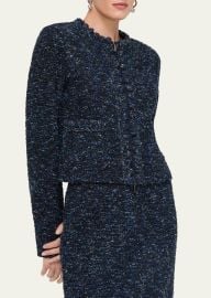 Lafayette 148 New York Pom Pom Trim Boucle Tweed Jacket at Bergdorf Goodman