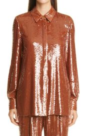 Lafayette 148 New York Ruxton Sequin Shirt at Nordstrom