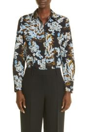 Lafayette 148 New York Scottie Floral Frost Toile Crepe Blouse at Nordstrom