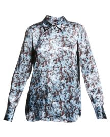 Lafayette 148 New York Scottie Printed Silk Blouse at Neiman Marcus