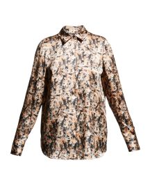 Lafayette 148 New York Scottie Printed Silk Blouse at Neiman Marcus