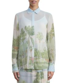 Lafayette 148 New York Scottie Semi Sheer Blouse Bloomingdales at Bloomingdales