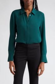 Lafayette 148 New York Scottie Silk Button-Up Blouse at Nordstrom