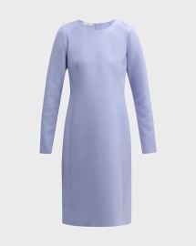 Lafayette 148 New York Seamed Long Sleeve Shift Midi Dress at Neiman Marcus