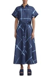 Lafayette 148 New York Shibori Cotton Denim Shirtdress at Nordstrom