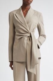 Lafayette 148 New York Slim Fit Responsible Stretch Wool Wrap Blazer at Nordstrom