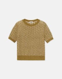 Lafayette 148 New York Softspun Silk Organic Cotton Textured Stitch Sweater in Desert Grass Plaster at Lafayette 148 New York