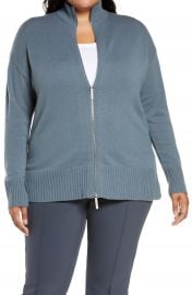 Lafayette 148 New York Stand Collar Cashmere Zip Cardigan  Plus Size    Nordstrom at Nordstrom