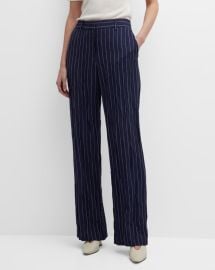 Lafayette 148 New York Sullivan Striped High Rise Pants at Neiman Marcus