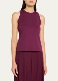 Lafayette 148 New York Swiss Cotton Rib Racerback Tank - at Bergdorf Goodman