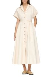 Lafayette 148 New York Tie Waist Maxi Shirtdress at Nordstrom