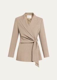 Lafayette 148 New York Wrap Front Stretch Wool Blazer at Bergdorf Goodman