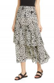 Lafayette 148 New York Zia Tiered Silk Midi Skirt   Nordstrom at Nordstrom