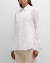 Lafayette 148 Split Sleeve Button Down Shirt at Neiman Marcus