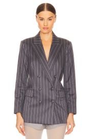 Lagence Aimee Relaxed Blazer In Charcoal Grey Pinstripe at Revolve