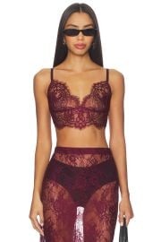 Lagence Aislin Lace Bralette Top In Dark Port at Revolve