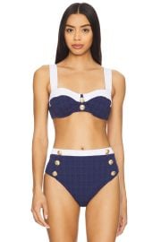 Lagence Alexandria Structured Bikini Top In Color Block Chic Marine at Revolve