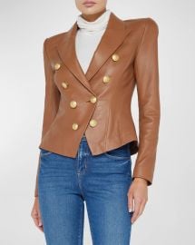 Lagence Bethany Structured Leather Blazer at Neiman Marcus