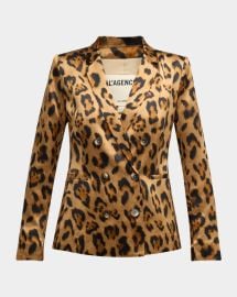Lagence Colin Leopard Double Breasted Blazer at Neiman Marcus