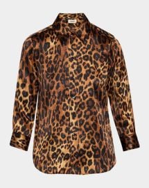 Lagence Dani 3 4 Sleeve Leopard Blouse at Neiman Marcus
