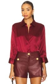 Lagence Dani 34 Sleeve Blouse In Black Cherry at Revolve