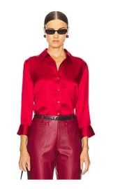 Lagence Dani 34 Sleeve Blouse In Garnet Red at Revolve