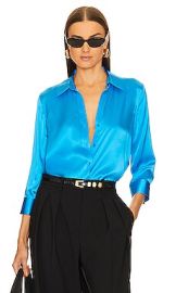 Lagence Dani 34 Sleeve Blouse In Neon Blue at Revolve