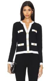 Lagence Estefania Contrast Trim Cardi In Black White at Revolve