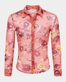 Lagence Indiana Fitted Semi Sheer Blouse at Neiman Marcus